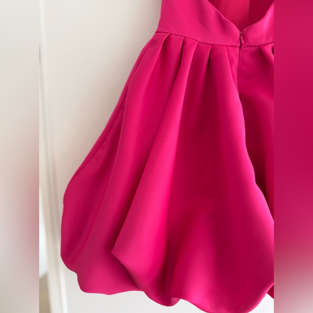 Mac Duggal High Nech Sleeveless Bubble Hem Mini Dress Fuchsia Size 2 - Picture 10 of 17